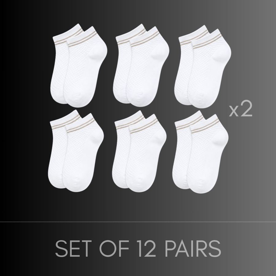 Premium White ankle socks - Set of 12