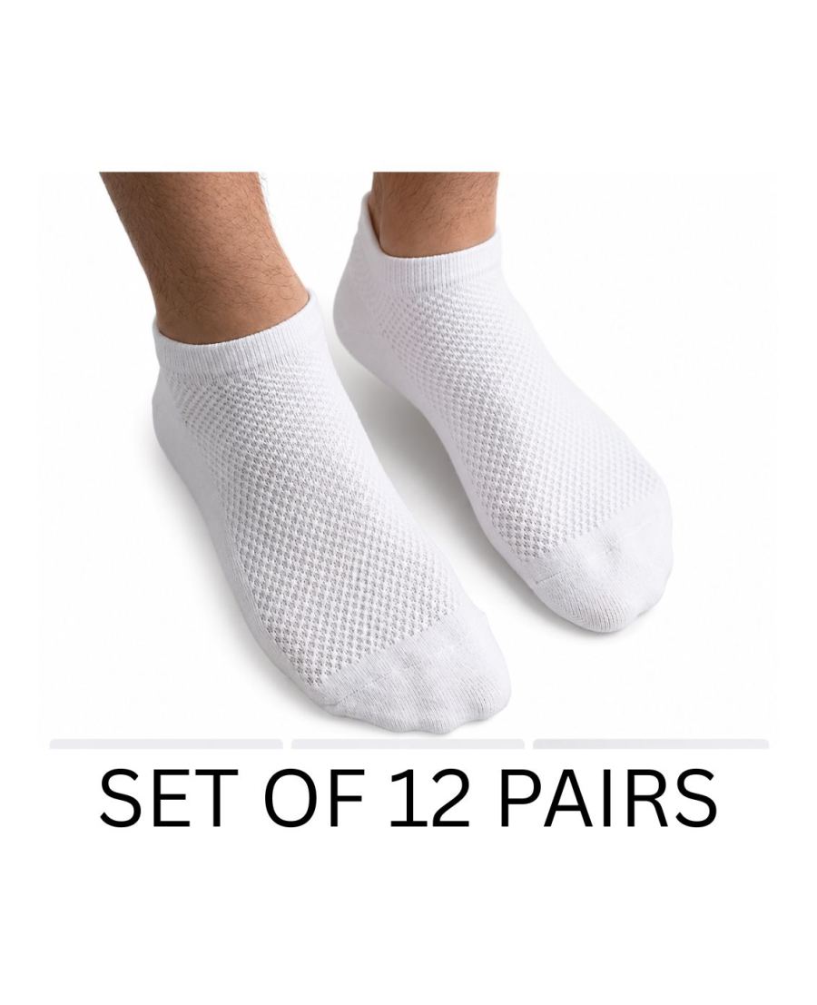 Premium White ankle socks - Set of 12