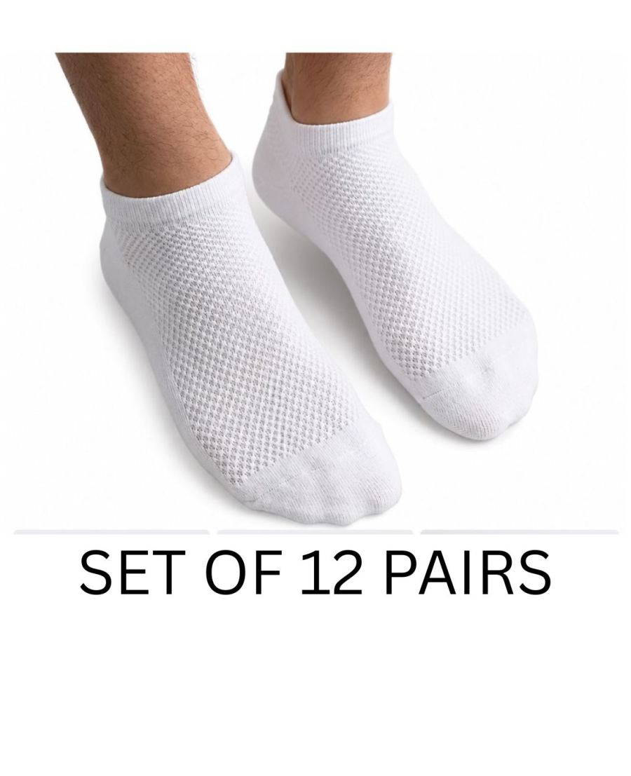 Premium White ankle socks - Set of 12