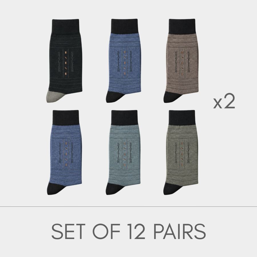 Men’s Premium Executive Sock Set - 12 Pairs
