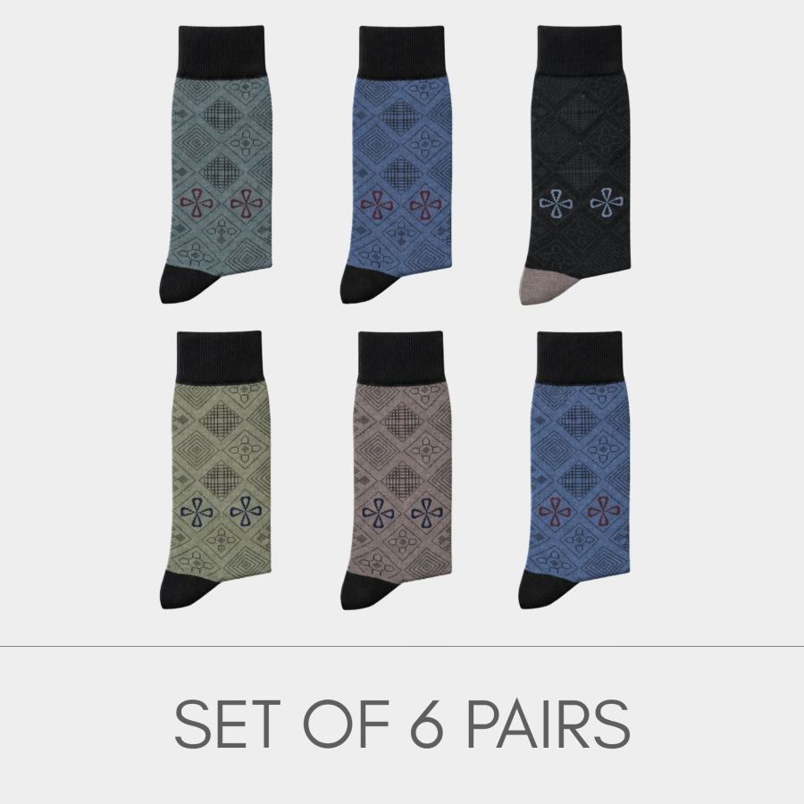 Men’s Luxury Print Cotton Sock Set