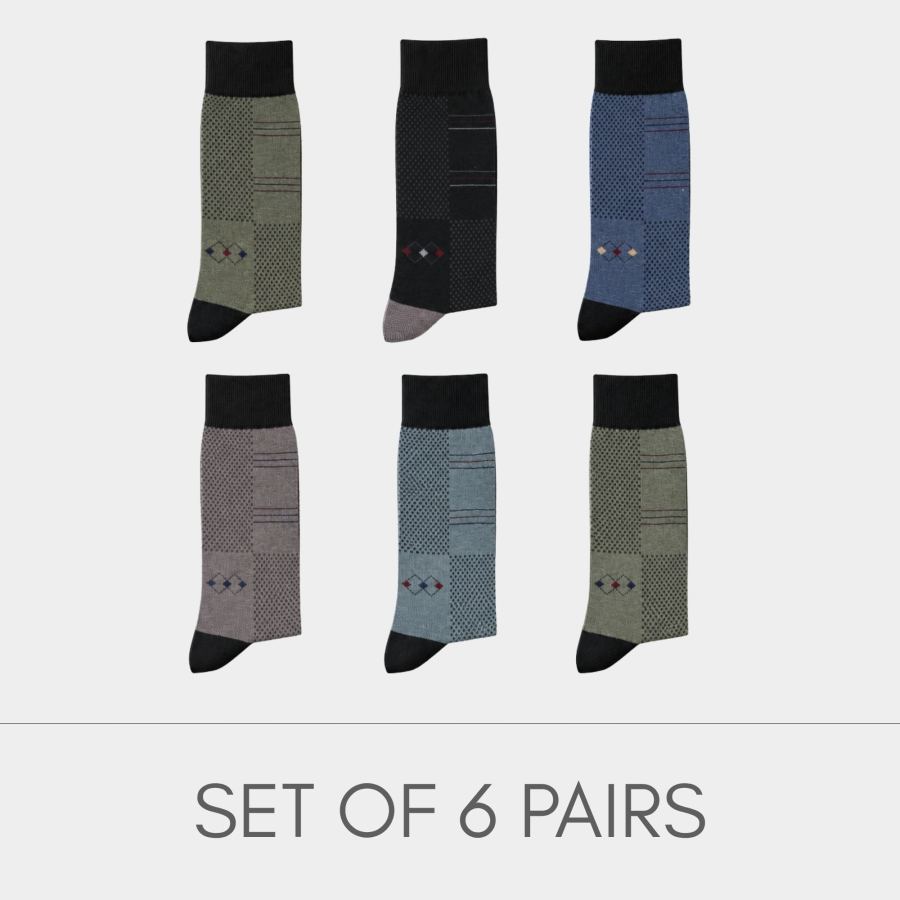 Modern Patchwork Cotton Men’s Socks Set