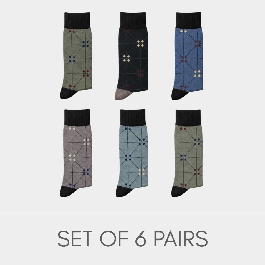 Classic Checkered Cotton Socks for Men