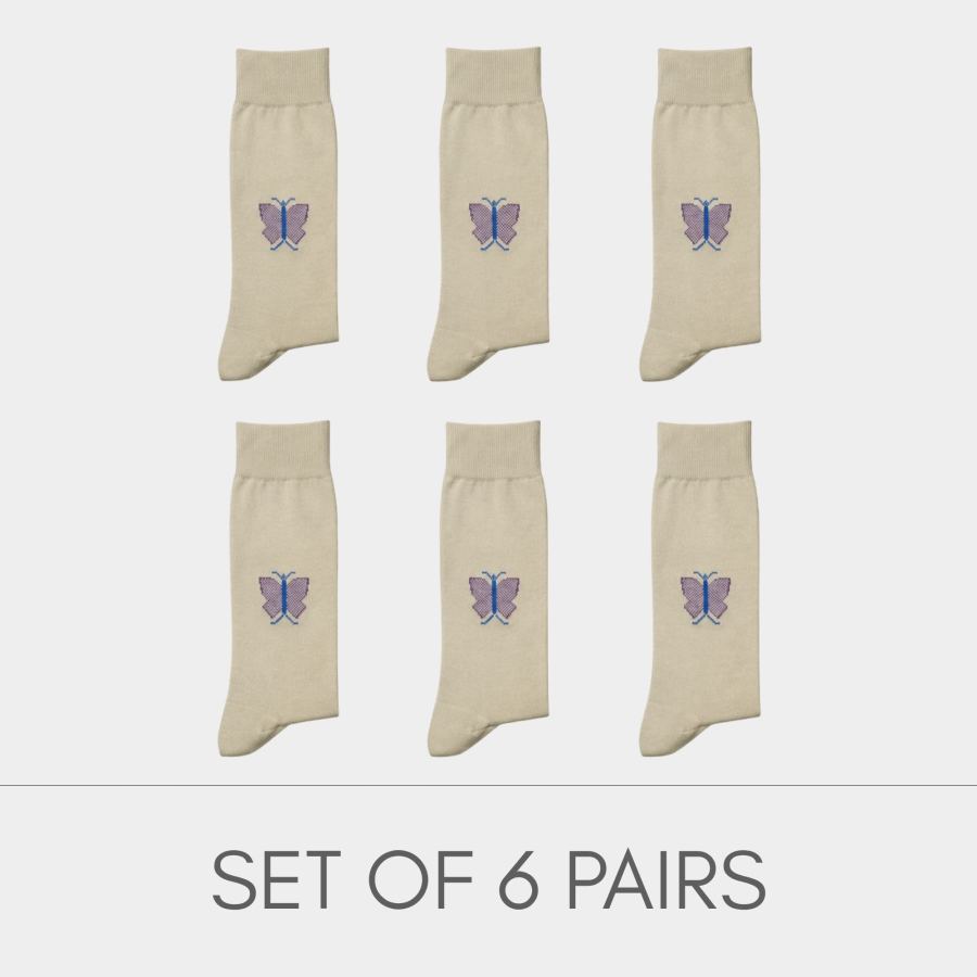 Elegant Pastel Butterfly Socks for Her