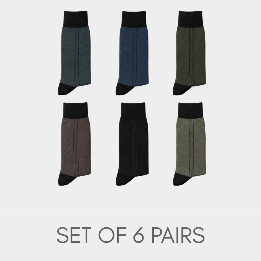 Classic Vertical Texture Crew Socks