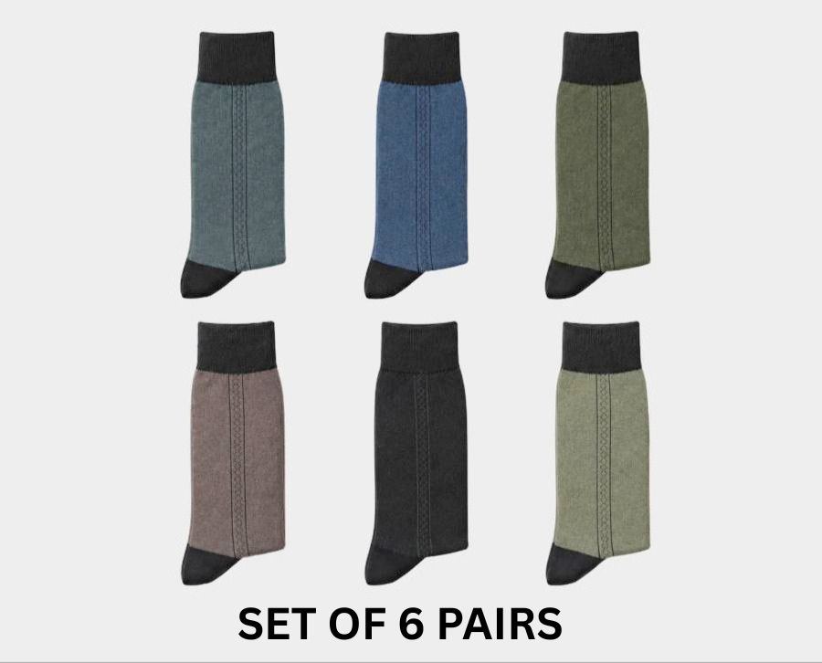 Classic Vertical Texture Crew Socks   Article 674