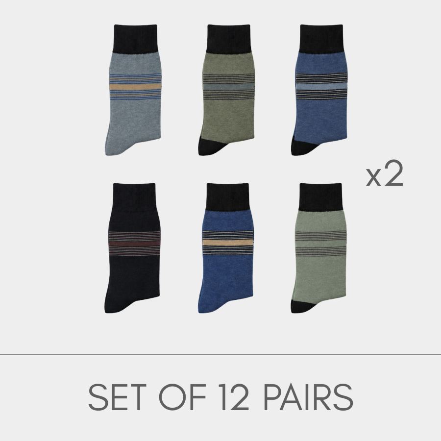 Legacy Striped Crew Socks - 12 Pairs