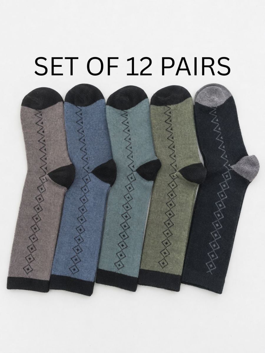 Kids Premium Geometric Crew Socks. set of 12 pairs