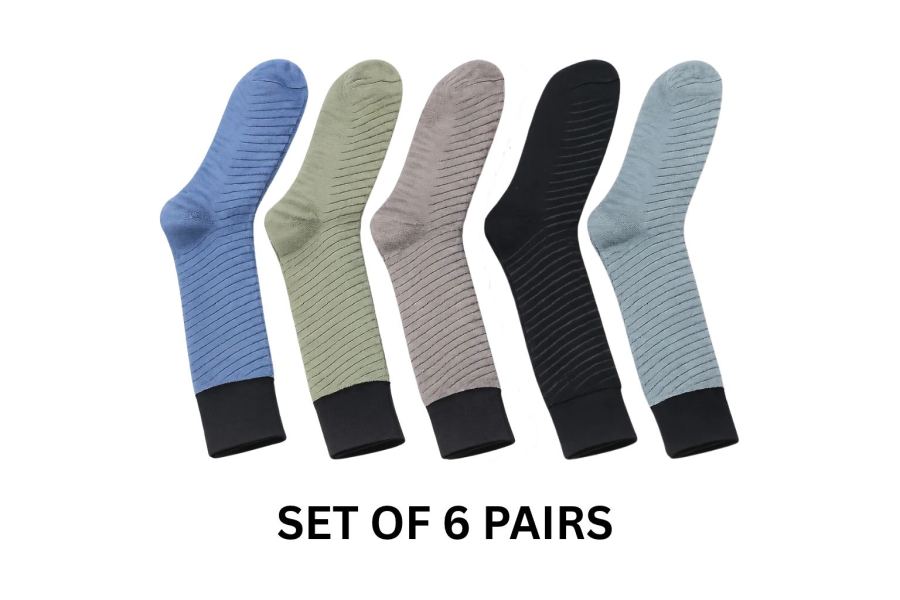 Diagonal Textured Crew Socks  Article 307