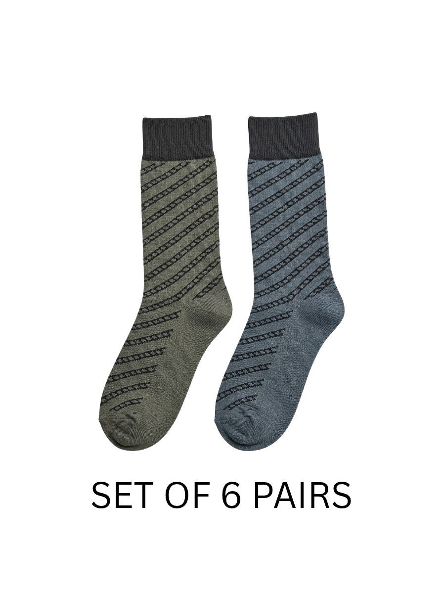 Winter Nordic Stripe Crew Socks   Article 611